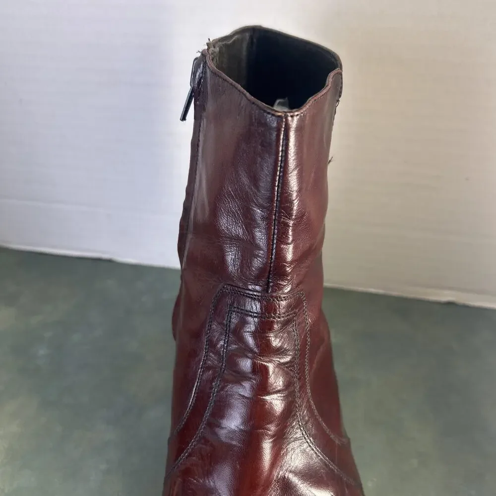 Florsheim Essex Black Cherry Leather Side Zip Beatle Boots Men’s 9 EEE 3E Read